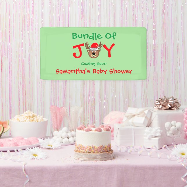 Bundle of Joy Christmas Baby Shower Banner (Party)