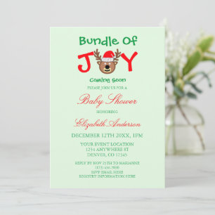Bundle Of Joy Christmas Baby Shower Invitation
