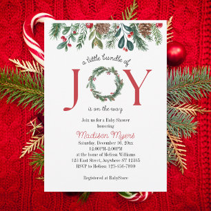Bundle of Joy Christmas Baby Shower Invitation
