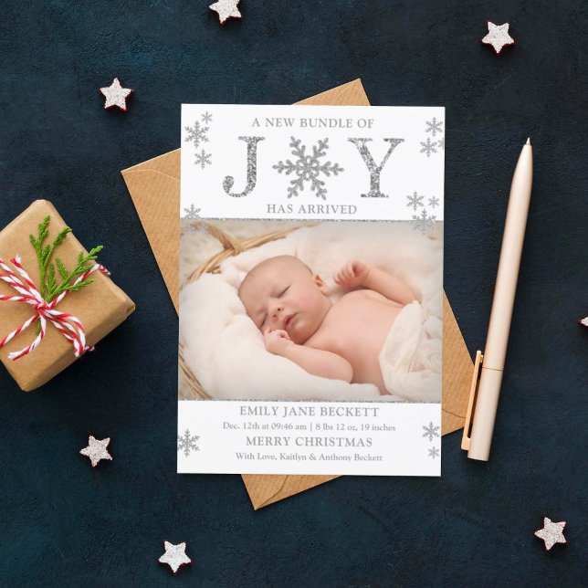 Bundle Of Joy Christmas Birth Announcement (Creator Uploaded)