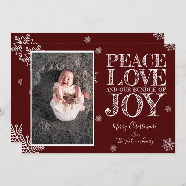 Bundle of Joy Christmas Photo Card (Front/Back)