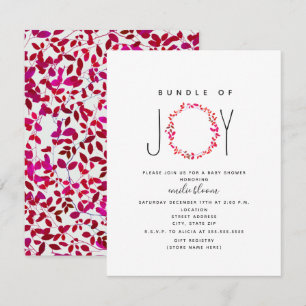 Bundle Of Joy Girly Greenery Wreath Baby Shower Invitation