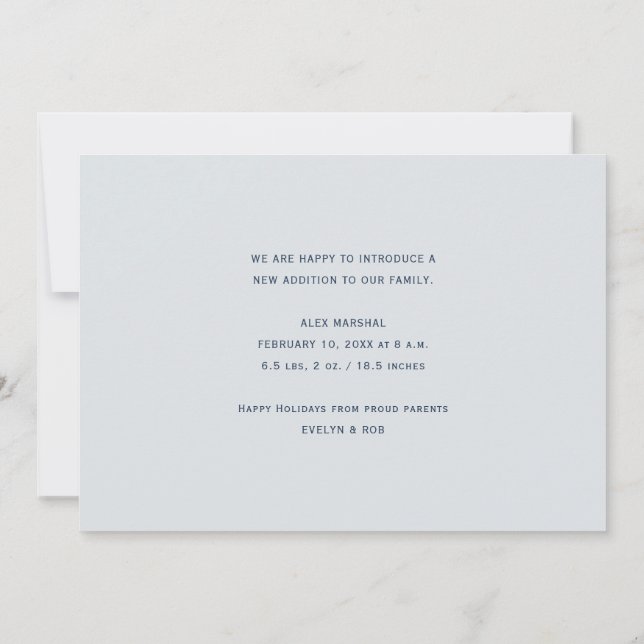 bundle of joy holiday birth announcement card (Back)