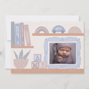 Bundle of Joy Illustrated Shelf Birth Announcement