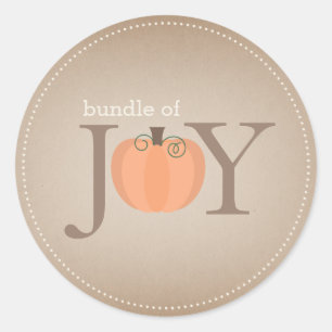 Bundle of Joy Neutral Pumpkin Fall Baby Sticker