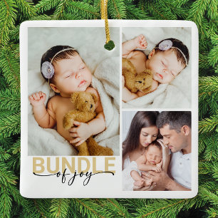 Bundle of Joy New Baby Photo Keepsake Ceramic Ornament