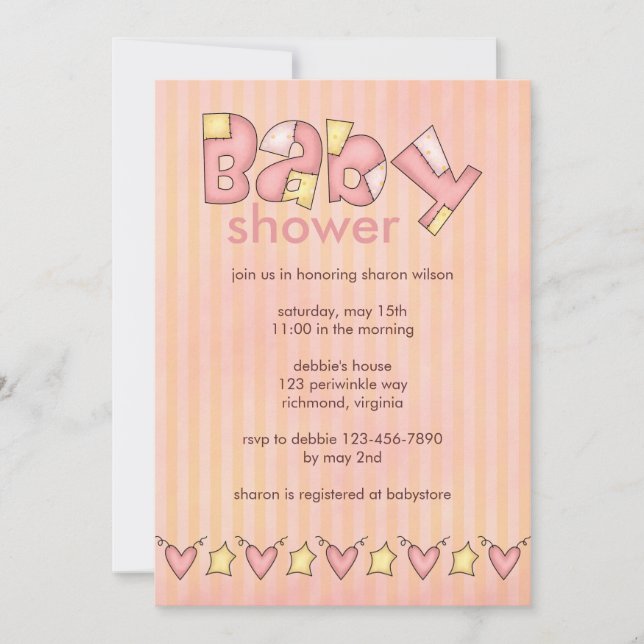 Bundle of Joy :: Pink :: Baby Shower Invitation (Front)