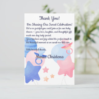 Bundle of Joy Pink & Blue Baby Shower Thank You Card