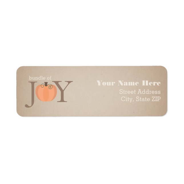 Bundle Of Joy Pumpkin Baby Shower Address Label (Front)