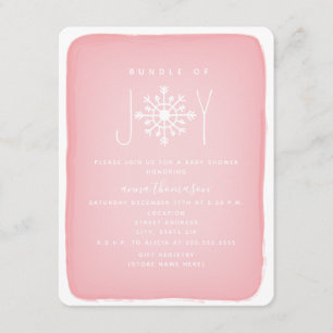 Bundle Of Joy Snowflake Baby Shower - Pink Invitation