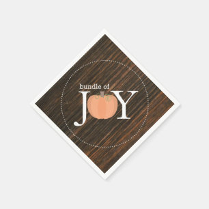 Bundle Of Joy Wood Inspired Pumpkin Baby Shower Napkin
