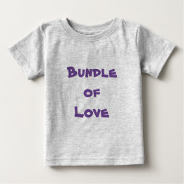 BUNDLE OF LOVE - Simple Cute Grey / Purple Baby T-Shirt