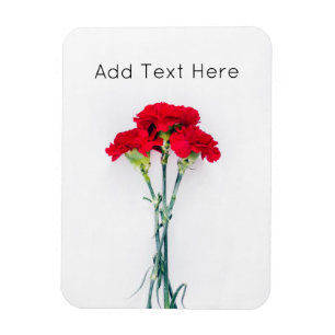 Bundle of Red Carnation Flowers Magnet