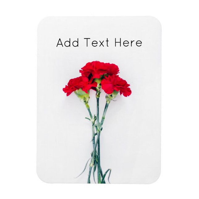 Bundle of Red Carnation Flowers Magnet (Vertical)
