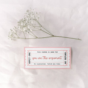 Bundle of Romantic Love Coupons for Him or Her Invitation