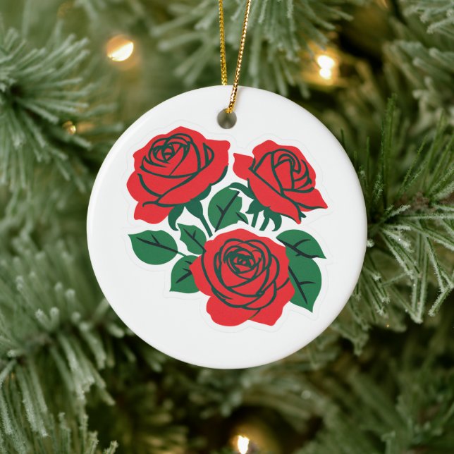 Bundle of Roses Ceramic Tree Decoration (Tree)