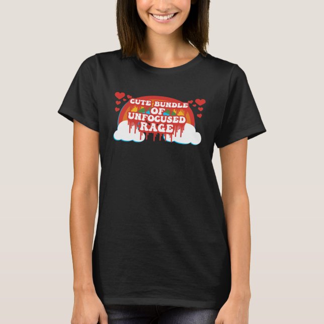 Bundle Of Unfocused Rage Rainbow Clouds Hearts Pas T-Shirt (Front)