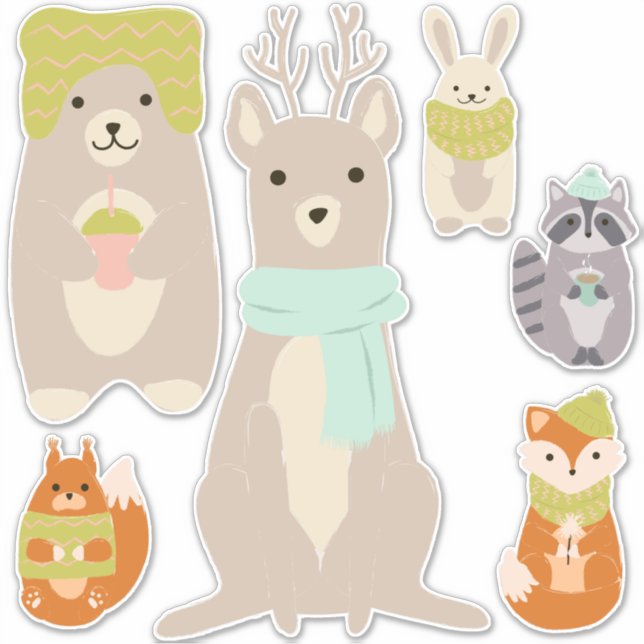 Bundled Up For Winter Cute Animals Baby Room (Front)