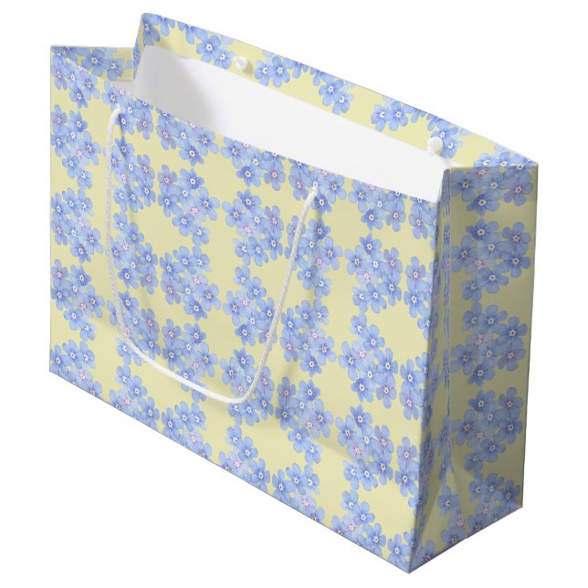 Bundles of Blue Bouquets Large Gift Bag (Front Angled)