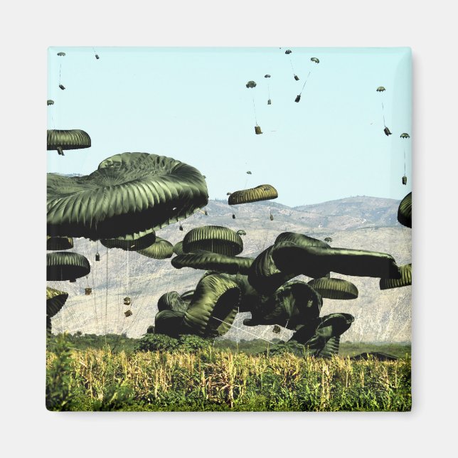 Bundles of food and water are air delivered magnet (Front)