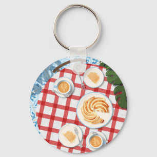Bundt Cake and Coffee for Two Key Ring