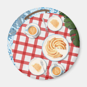 Bundt Cake and Coffee for Two Magnet