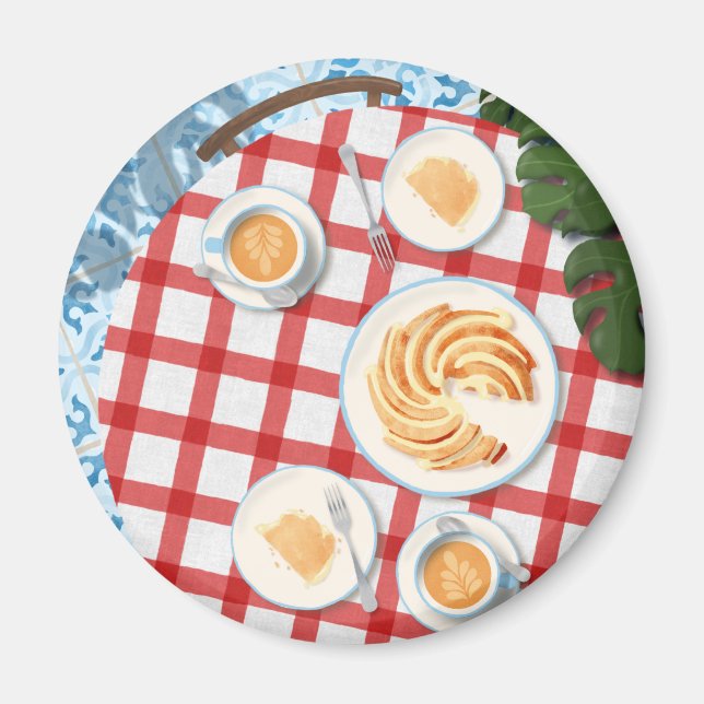 Bundt Cake and Coffee for Two Magnet (Front)