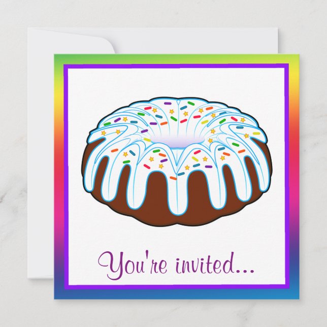 Bundt Cake Birthday Invites (Front)