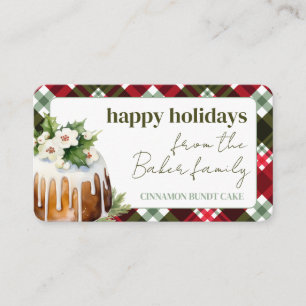 Bundt Cake Christmas Holiday Gift Recipe Card