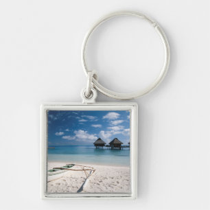 Bungalows from beach Motu Toopua Key Ring