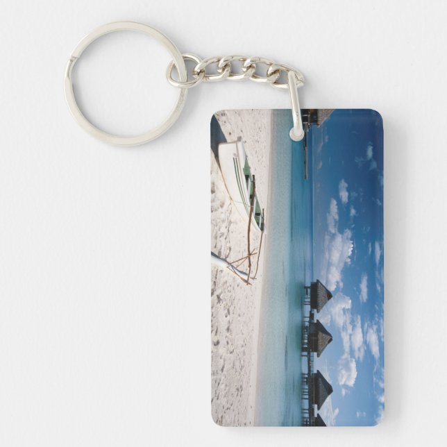 Bungalows from beach Motu Toopua Key Ring (Front)