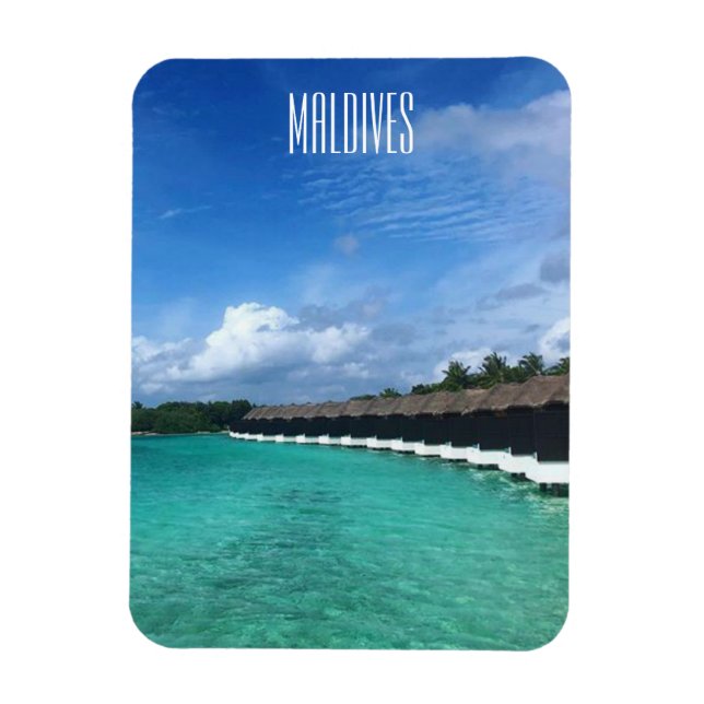 bungalows water maldives magnet (Vertical)