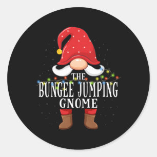 Bungee Jumg Gnome Family Pajama Classic Round Sticker