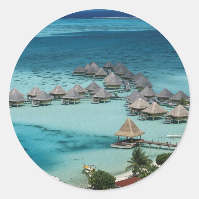 Bunglows of Beachcomber Hotel Classic Round Sticker (Front)