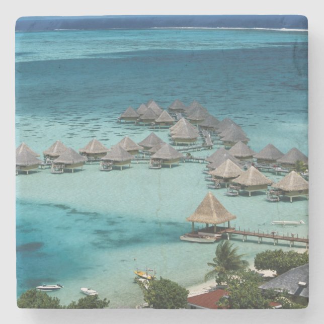 Bunglows of Beachcomber Hotel Stone Coaster (Front)