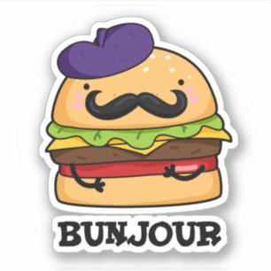 Bunjour Funny French Burger Bun Pun 