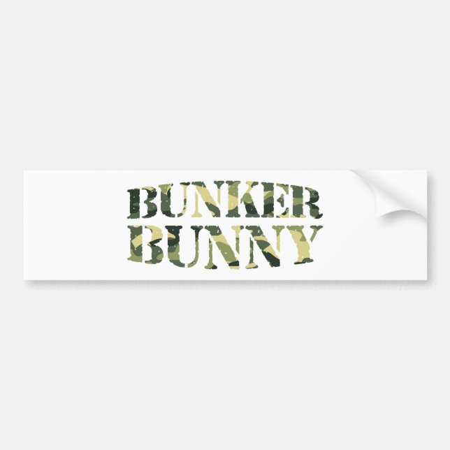 BUNKER BUNNY CAMO / CAMOUFLAGE BUMPER STICKER (Front)