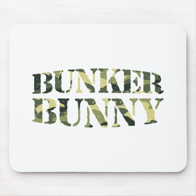 BUNKER BUNNY CAMO / CAMOUFLAGE MOUSE MAT (Front)