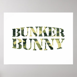 BUNKER BUNNY CAMO / CAMOUFLAGE POSTER