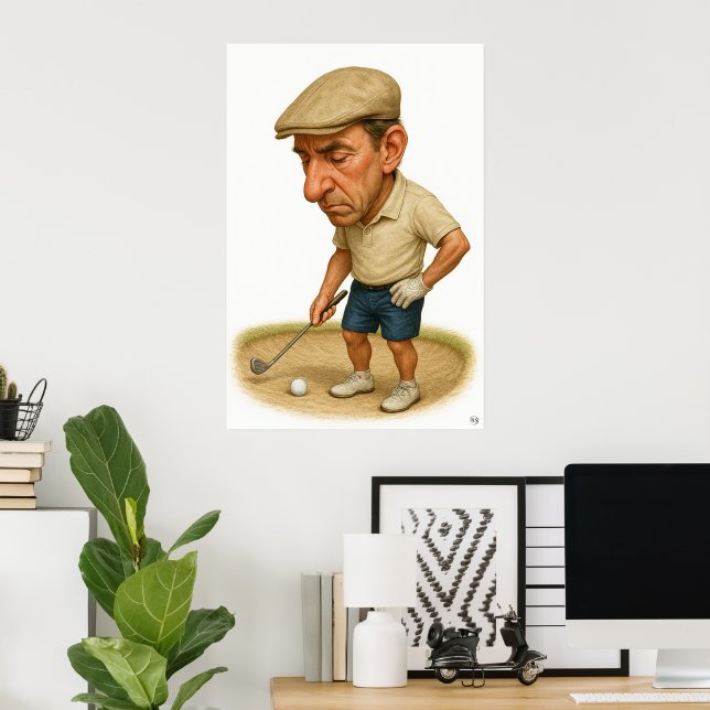Bunker Trouble - Golf Art Print (Home Office)