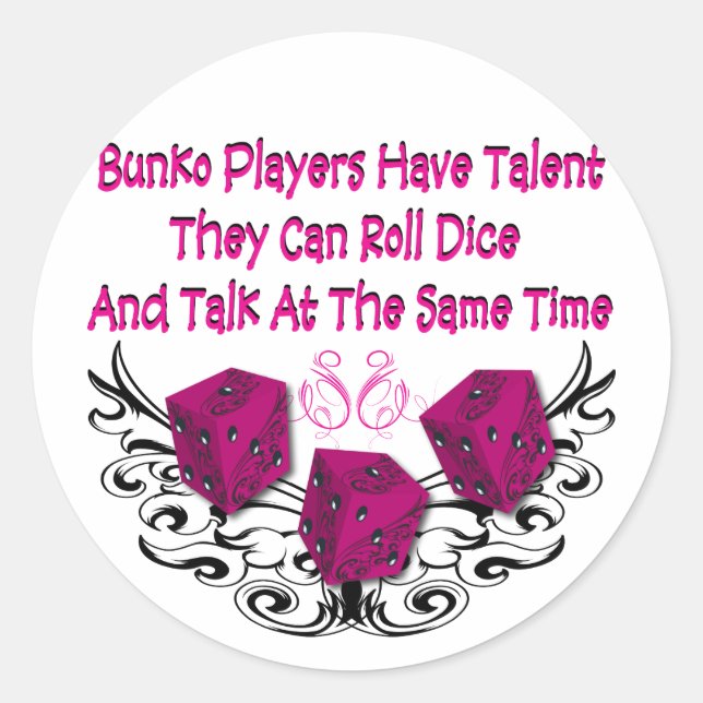 Bunko players have talent classic round sticker (Front)