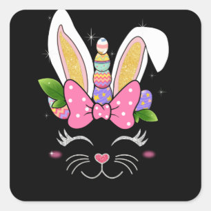 Bunnicorn Easter Bunny Unicorn Rabbit Cute Square Sticker