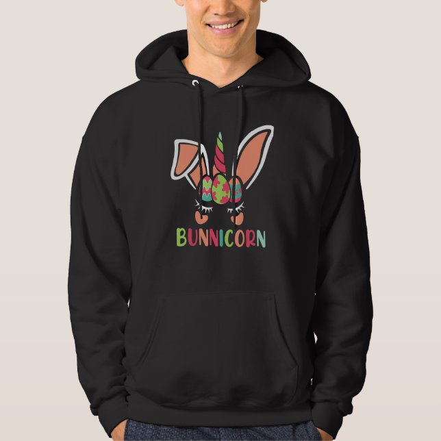 Bunnicorn Funny Easter Outfit Hoodie (Front)