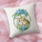 Bunnies and Blue Flowers Pillow