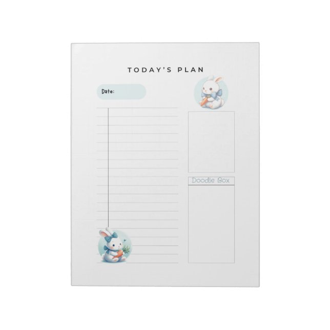 Bunnies and Bows Daily Planner Notepad (Rotated)