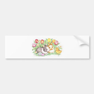 Bunnies and Chick Bumper Sticker