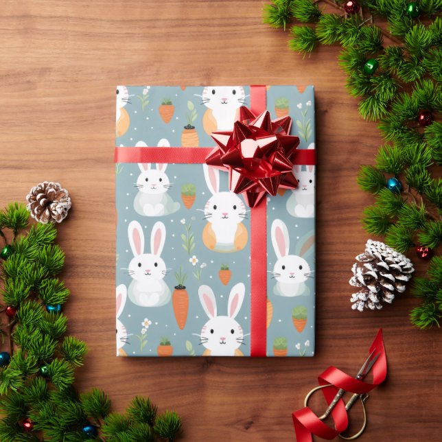 Bunnies and Flowers Wrapping Paper (Holiday Gift)