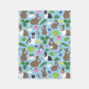 Bunnies And Their Treats Fleece Blanket