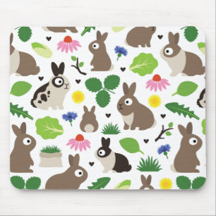 Bunnies And Their Treats Mouse Mat