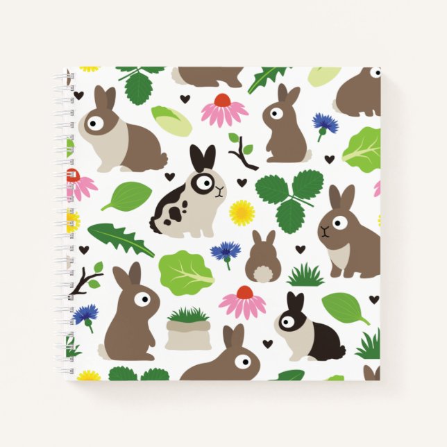 Bunnies And Their Treats Notebook (Front)